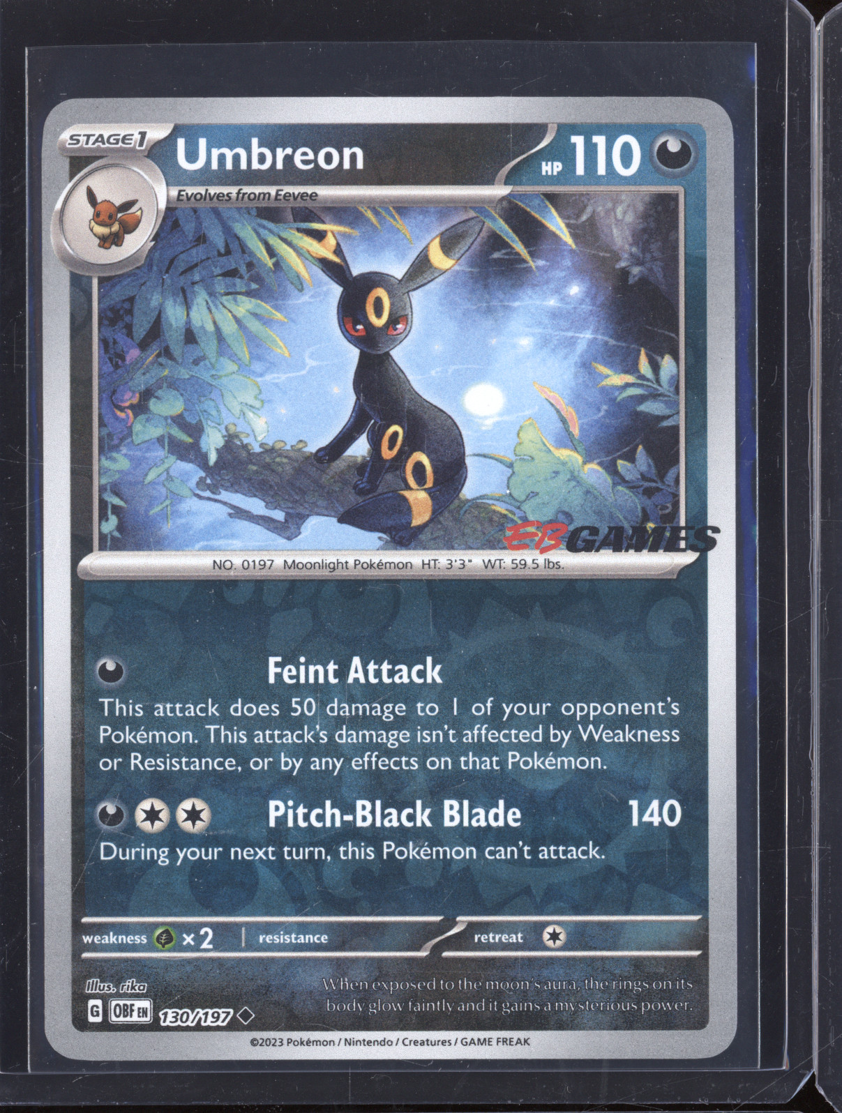 2023 Pokemon Obsidian Flames #130 Umbreon — front