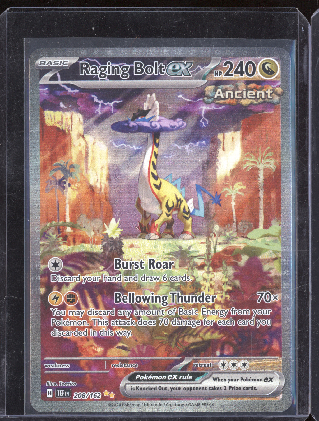 2024 Pokemon Temporal Forces #208 Raging Bolt ex — front