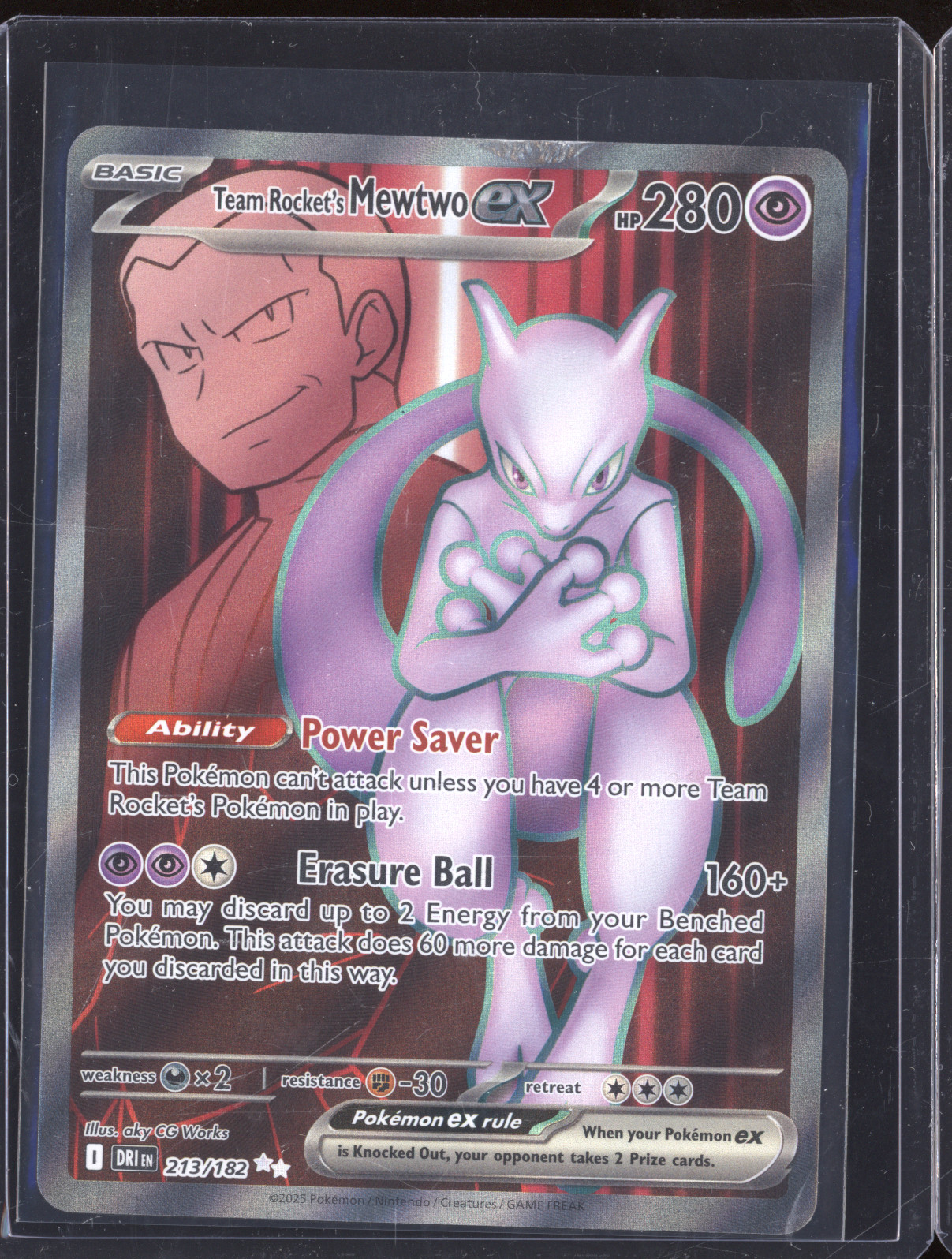 2025 Pokémon SV10: Destined Rivals #213 Team Rocket's Mewtwo ex — front