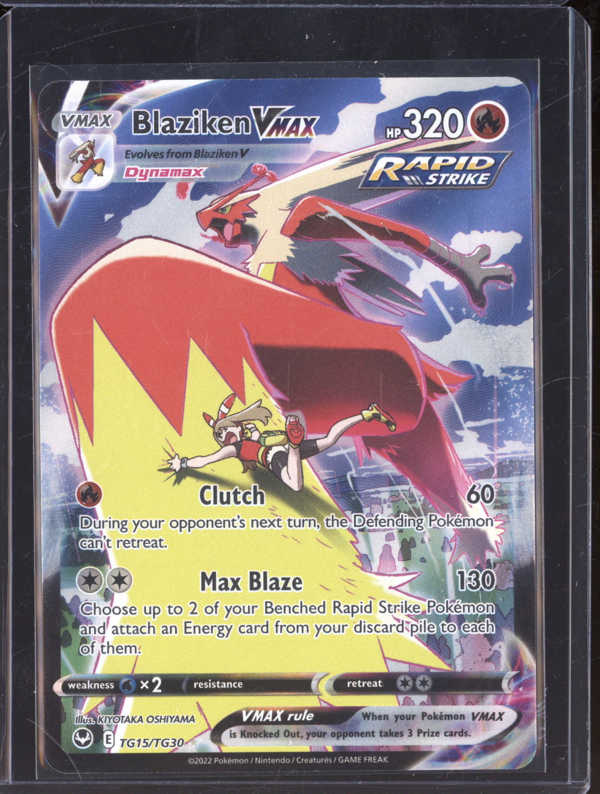 2022 Pokemon Silver Tempest #TG15 Blaziken VMAX — front