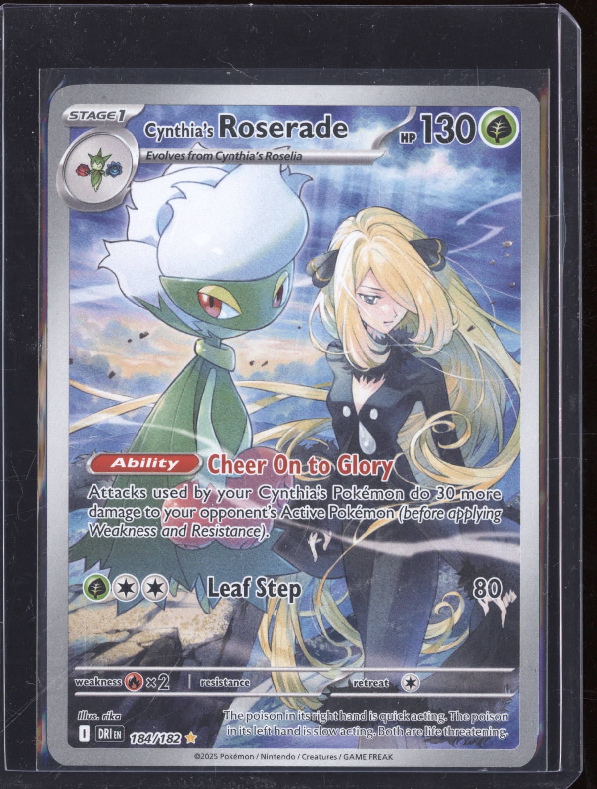 2025 Pokemon Destined Rivals #184 Cynthia's Roserade — front