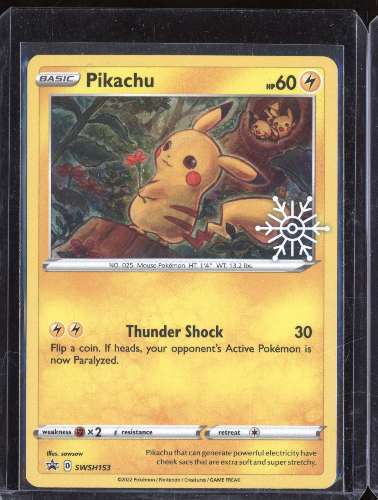 2022 Pokemon SWSH153 Pikachu Holiday Calendar Promo — front