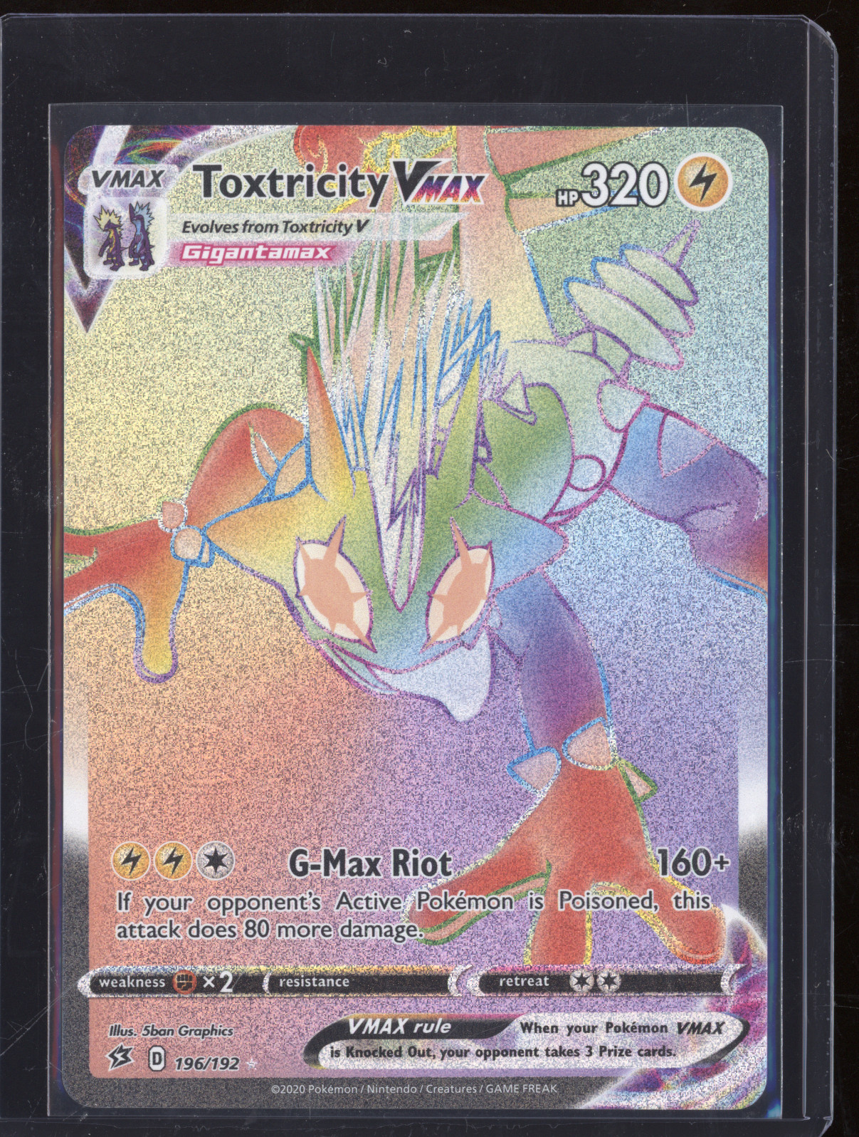 2020 Pokémon Rebel Clash #196 Toxtricity VMAX — front
