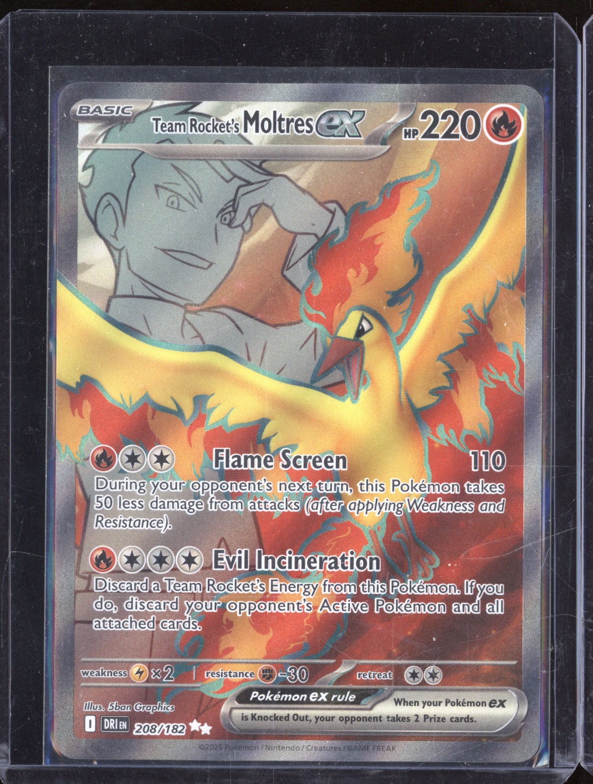 2025 Pokémon #208 Team Rocket's Moltres ex — front