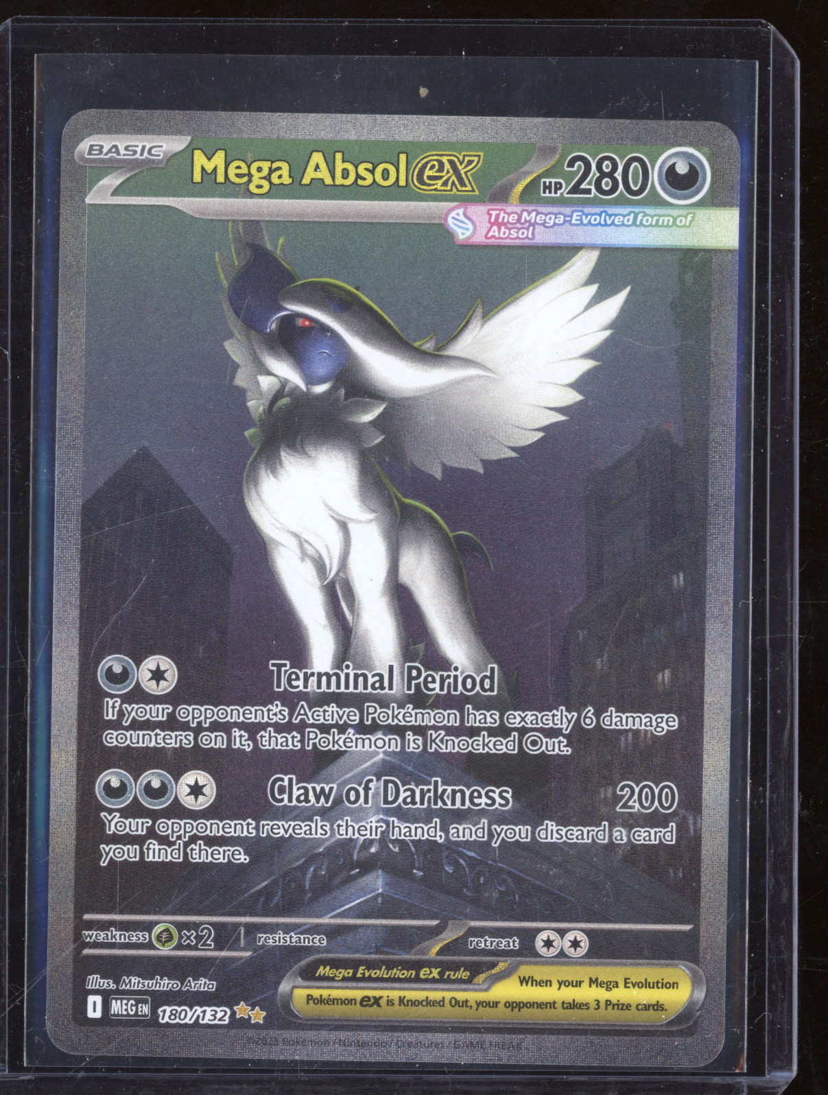 2025 Pokémon ME01: Mega Evolution #180/132 Mega Absol ex — front