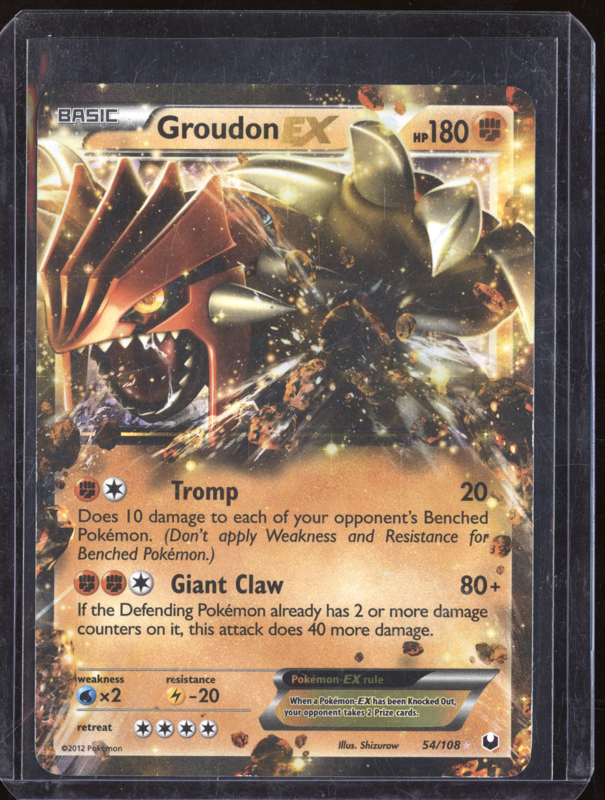 2012 Pokémon Dark Explorers #54 Groudon EX — front