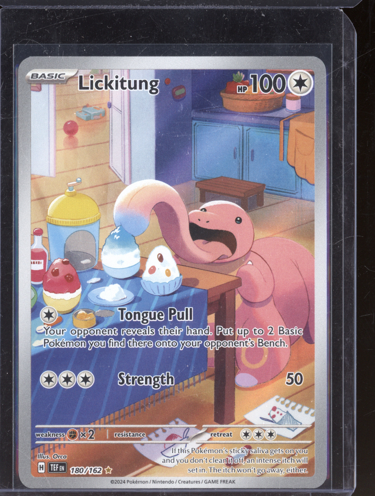 2024 Pokemon Temporal Forces #180 Lickitung Illustration Rare — front