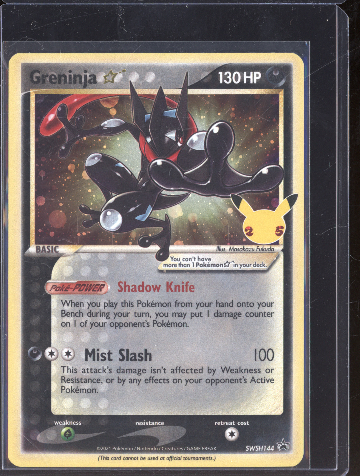 2021 Pokemon TCG Celebrations Greninja Gold Star #SWSH144 — front