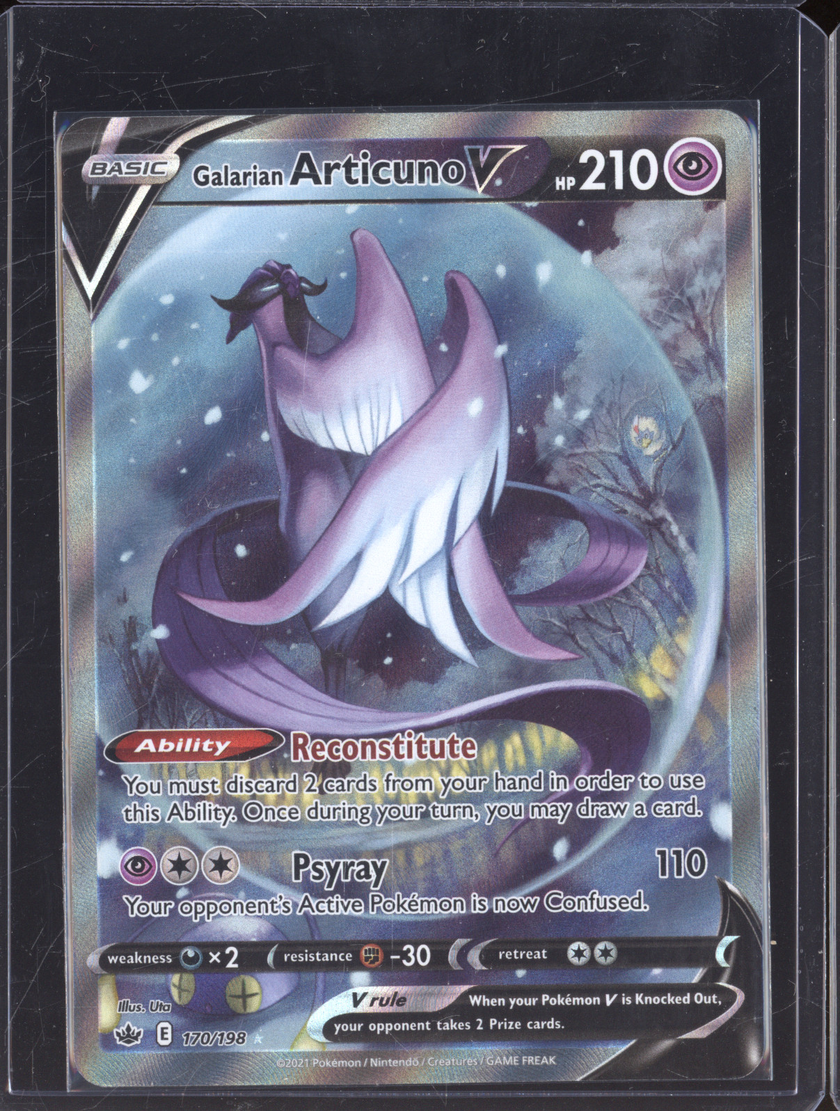 2021 Pokémon SWSH Chilling Reign #170 Galarian Articuno V Alternate Full Art — front