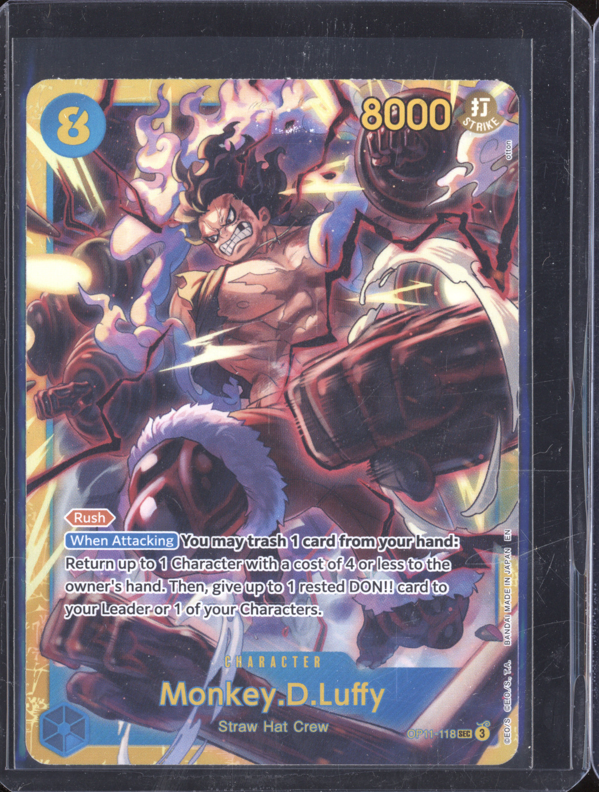 2025 One Piece Card Game Monkey D. Luffy OP11-118 A Fist of Divine Speed — front