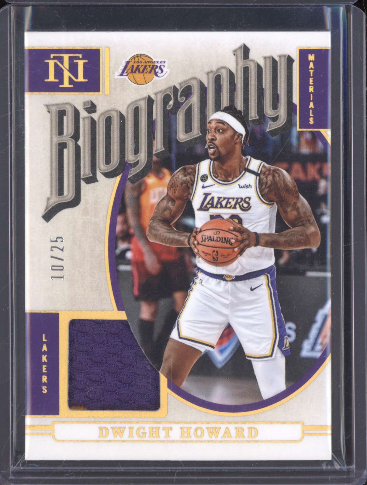 2024-25 Panini National Treasures Biography Materials #BM-DH Dwight Howard — front