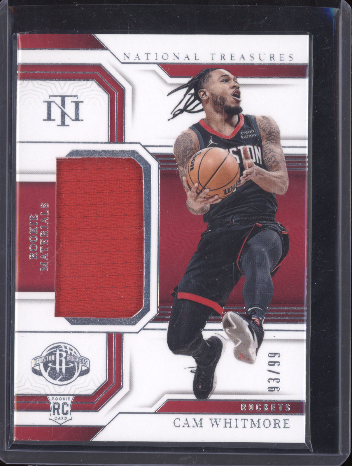 2023-24 Panini National Treasures #RM-CAM Cam Whitmore Rookie Materials — front