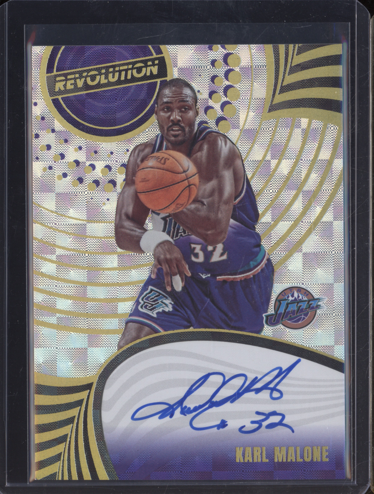 2023-24 Panini Revolution Autographs #A-KUJ Karl Malone — front
