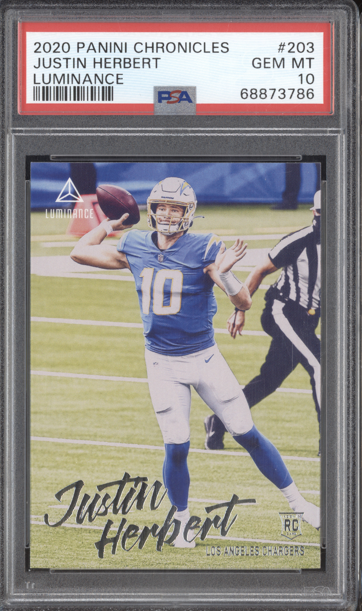 2020 Panini Chronicles Luminance #203 Justin Herbert — front