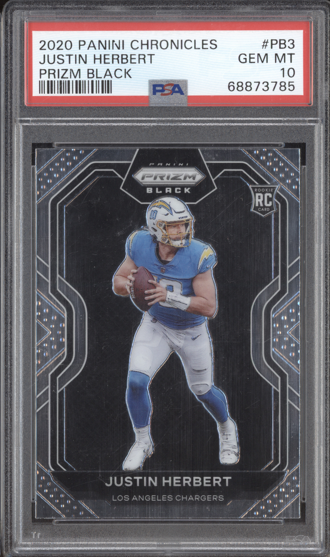 2020 Panini Chronicles Prizm Black #PB3 Justin Herbert — front