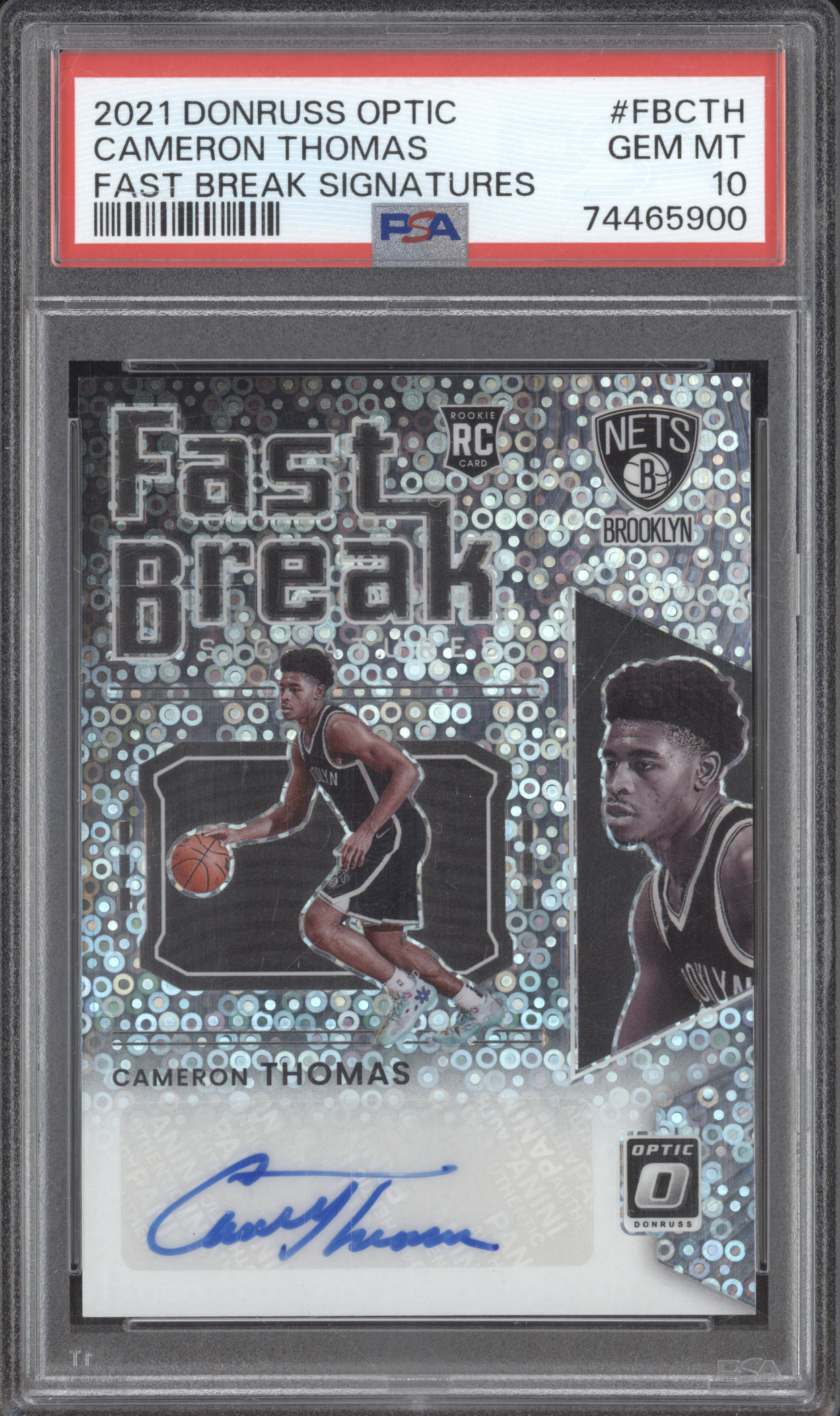 2021 Donruss Optic #FBCTH Cameron Thomas Fast Break Signatures — front