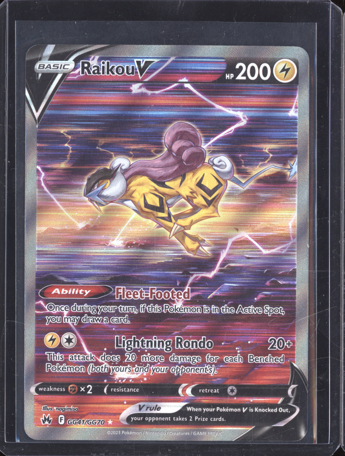 2023 Pokemon Crown Zenith #GG41 Raikou V — front
