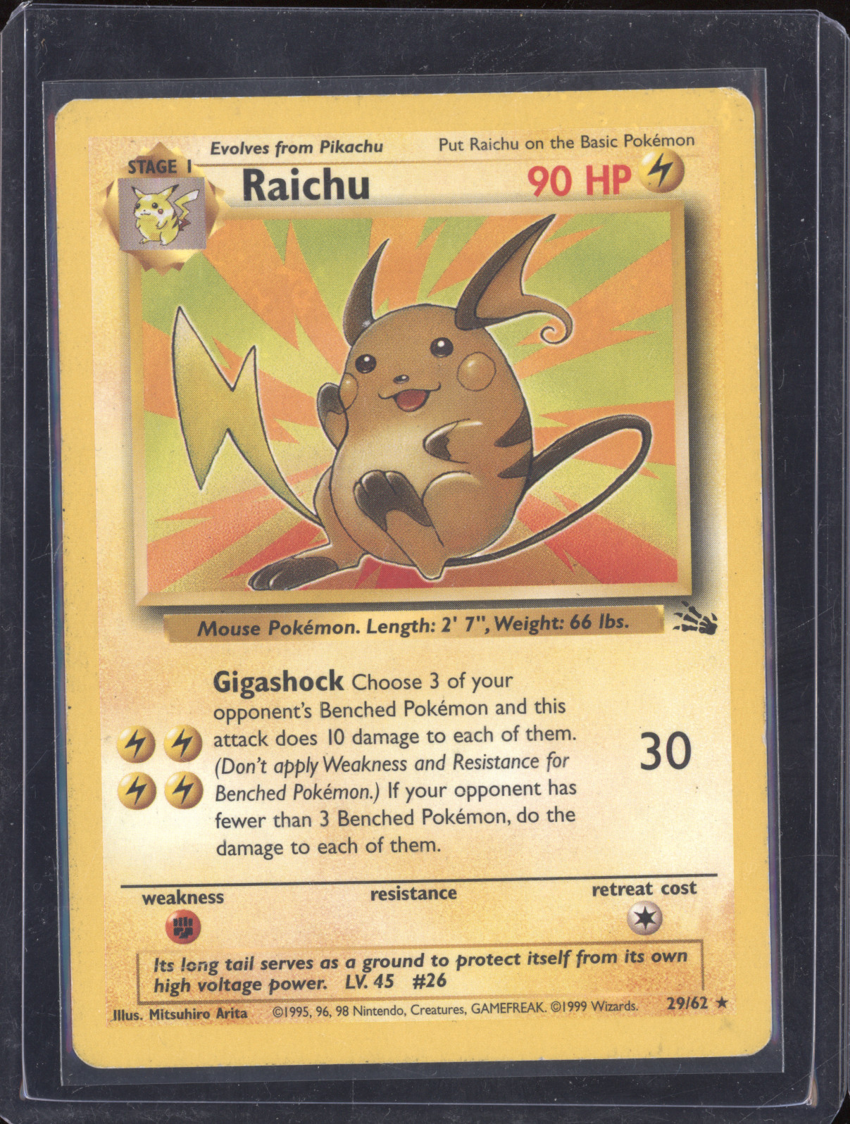 1999 Pokémon #29 Raichu — front