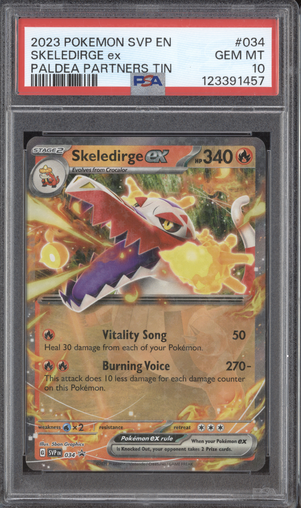2023 Pokémon SVP #034 Skeledirge ex — front