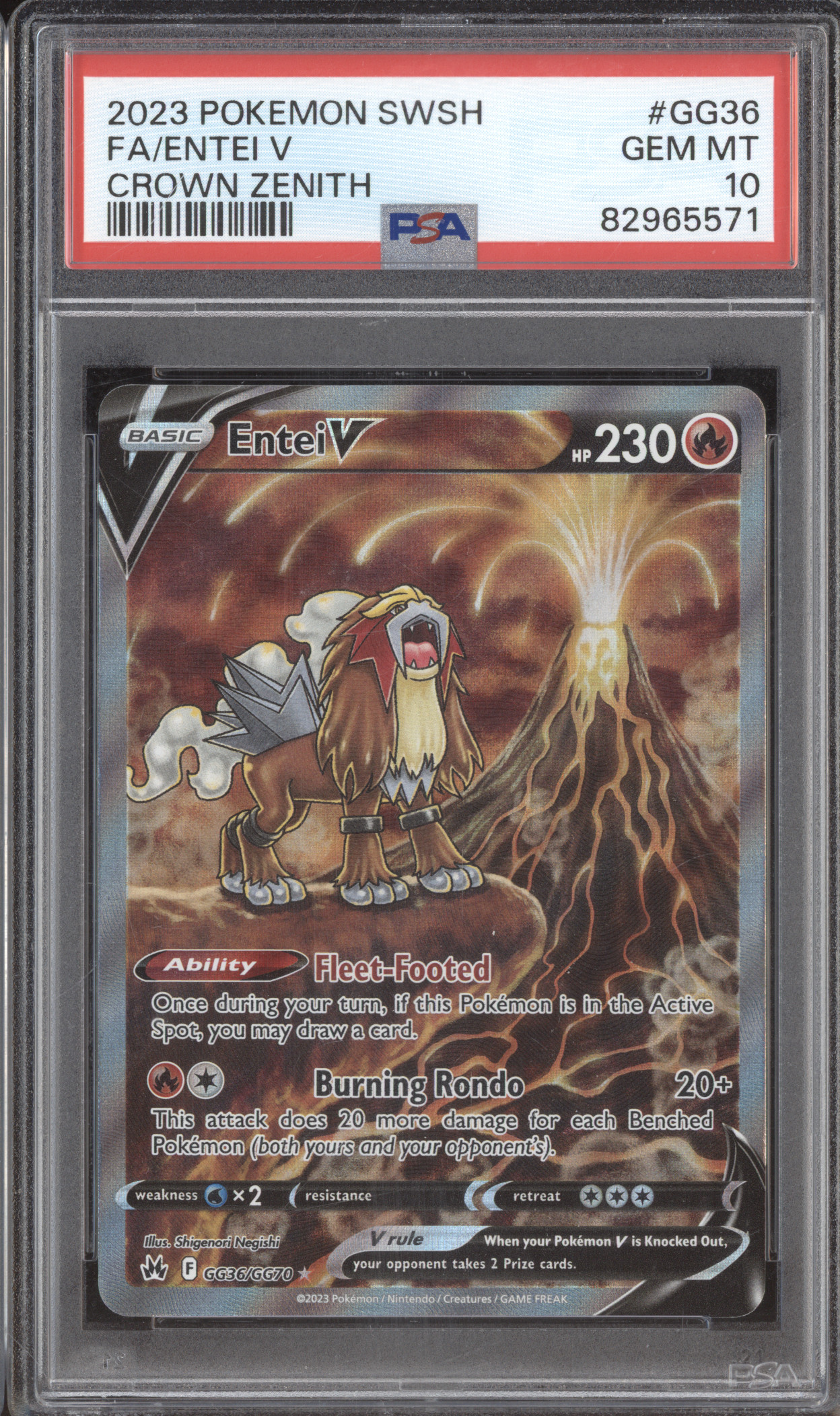 2023 Pokemon Sword & Shield Crown Zenith #GG36 Entei V — front