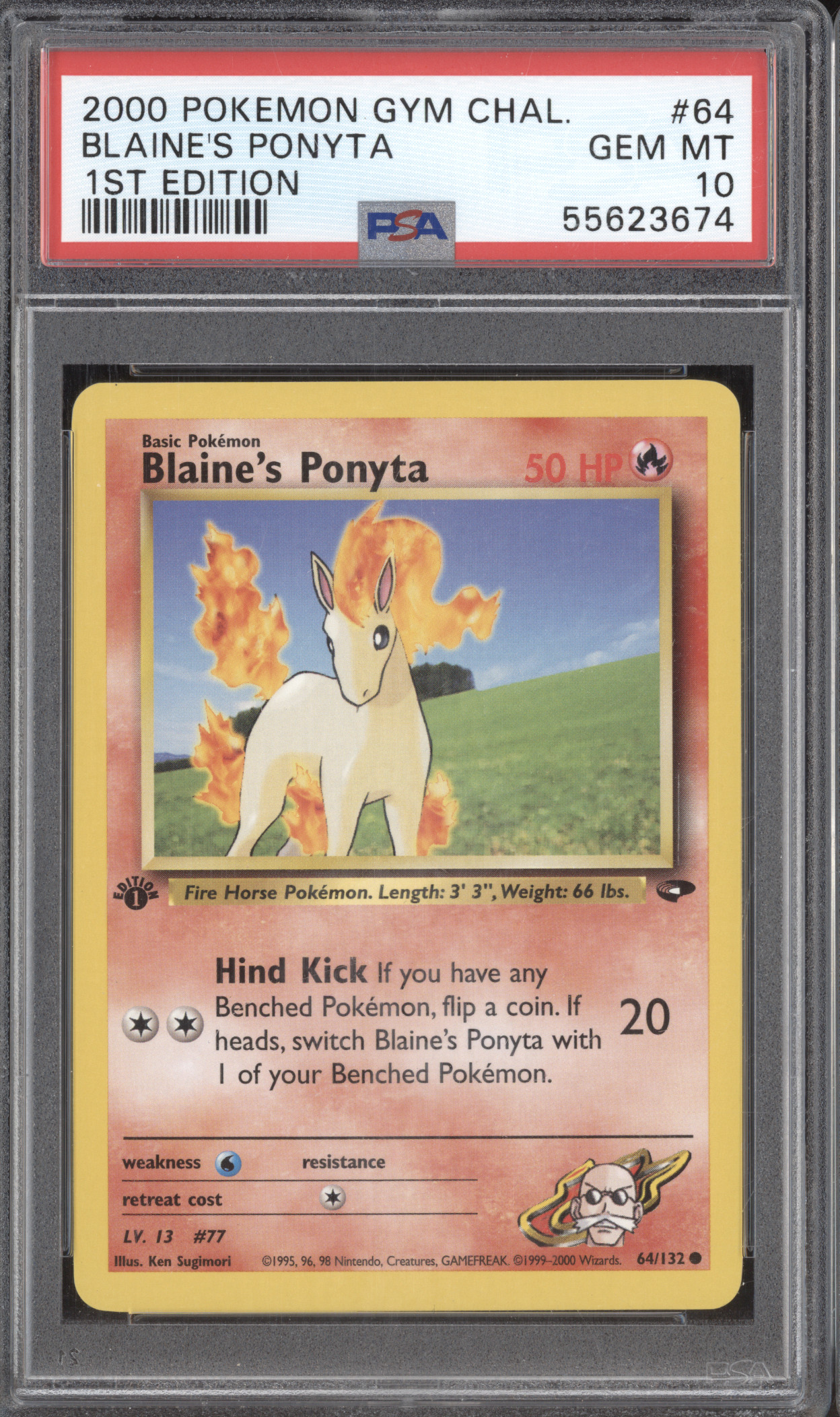 2000 Pokemon Gym Challenge 1st Edition #64 Blaine's Ponyta — front