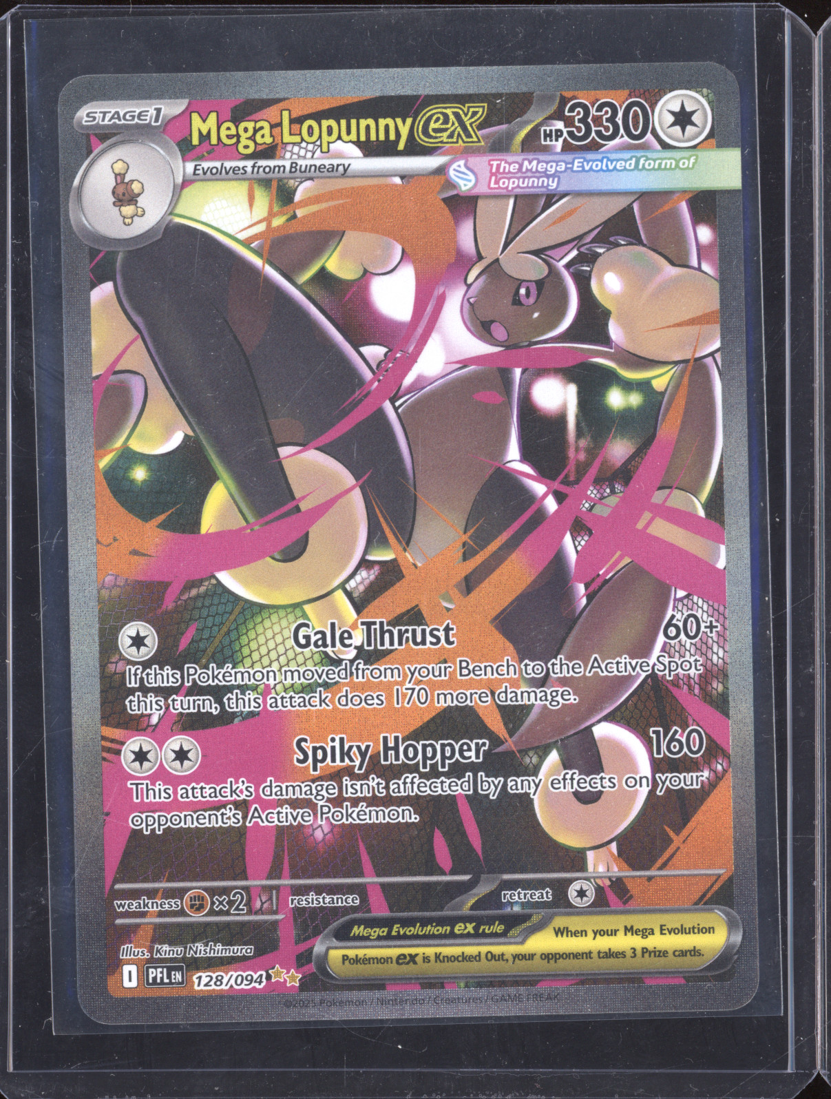 2021 Pokemon ME02: Phantasmal Flames Mega Lopunny ex #128/094 — front