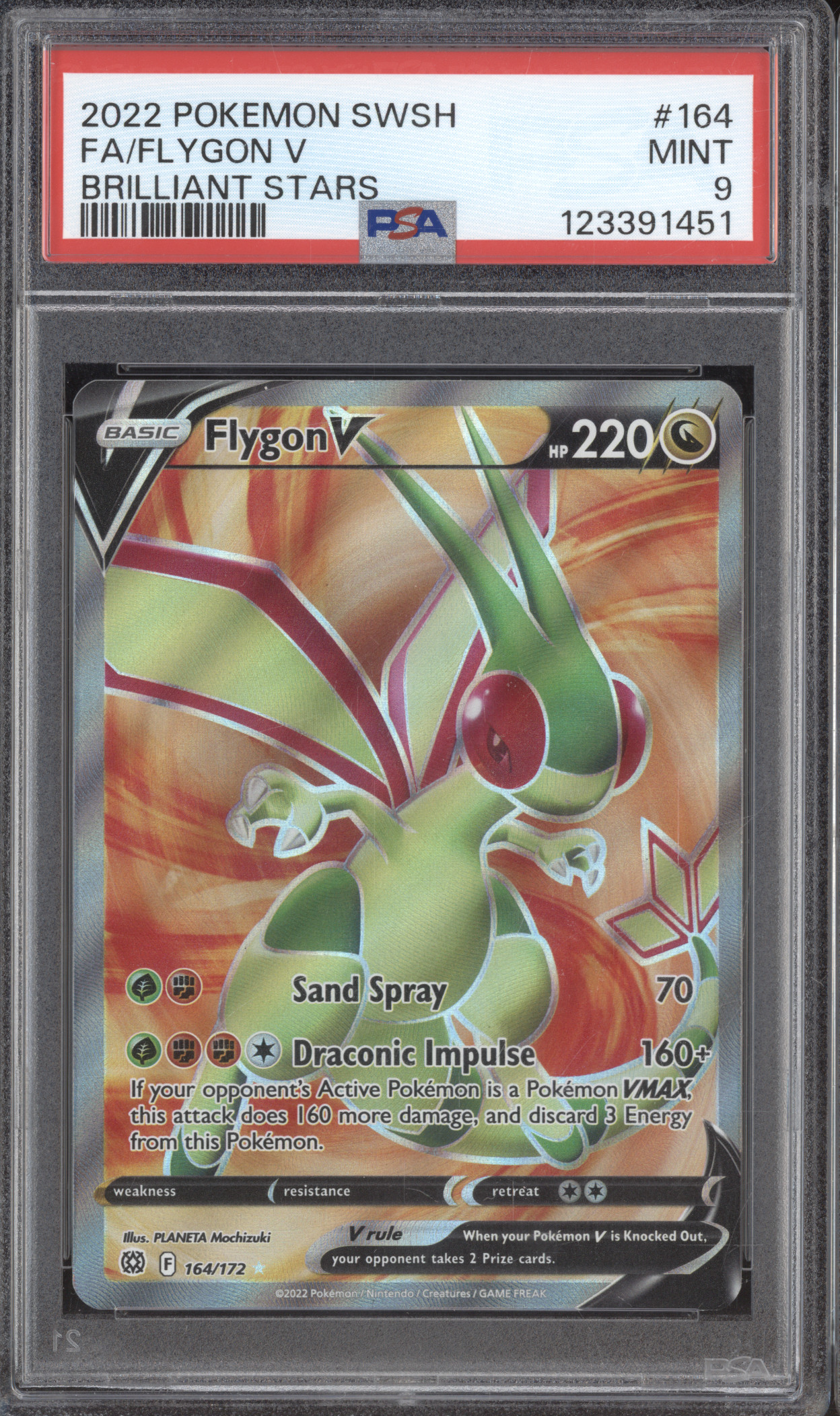 2022 Pokemon SWSH #164 Flygon V — front