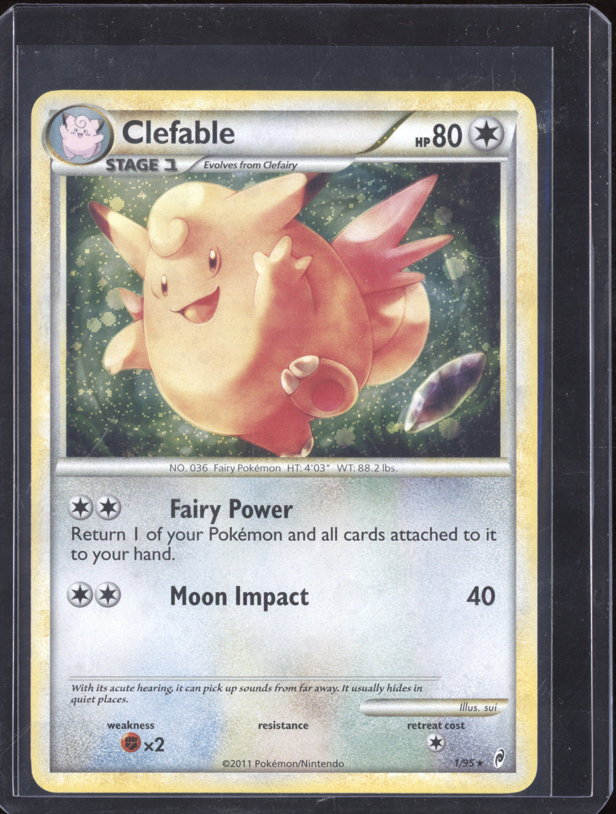 2011 Pokemon Call of Legends #1/95 Clefable — front
