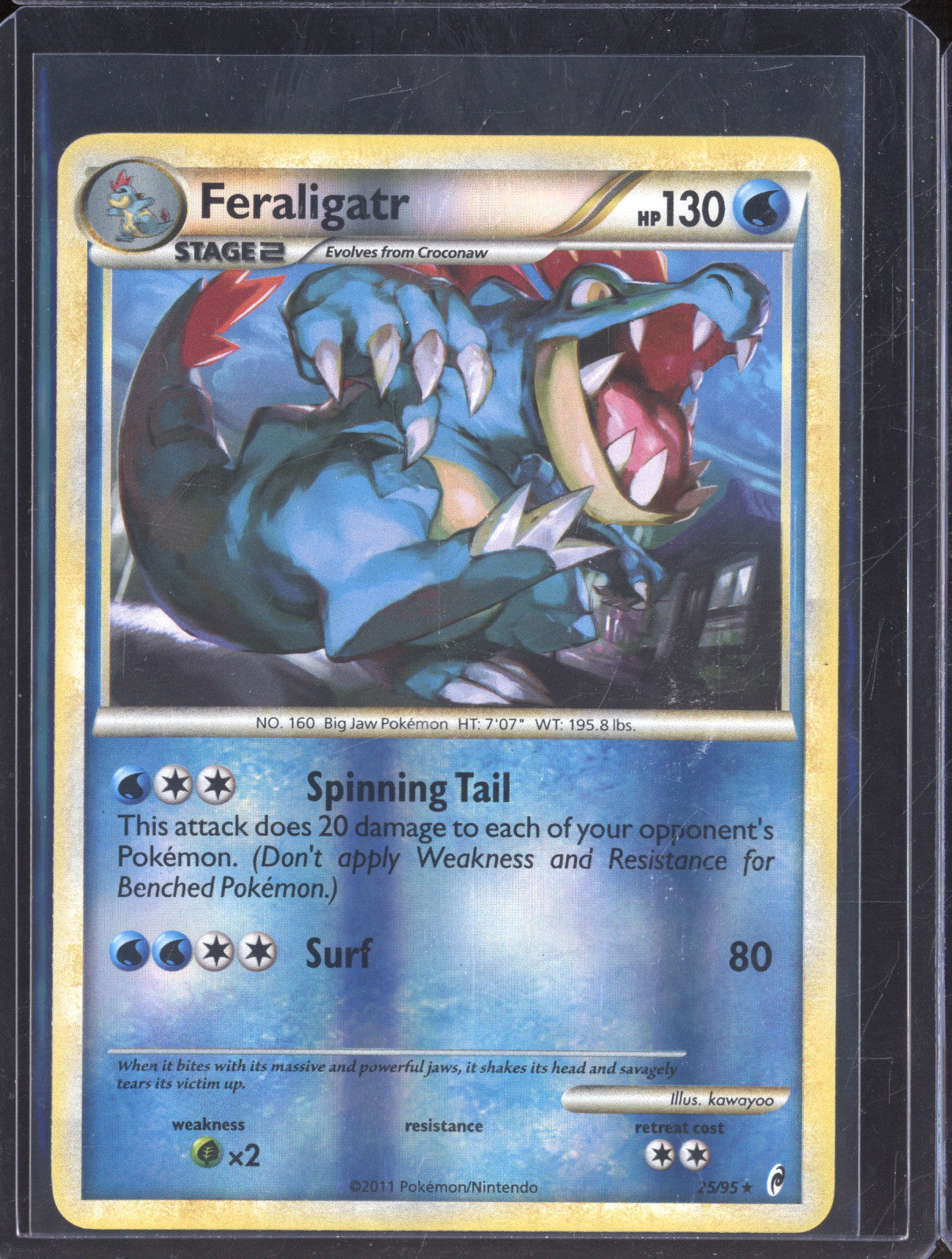 2011 Pokémon HeartGold & SoulSilver #25 Feraligatr — front