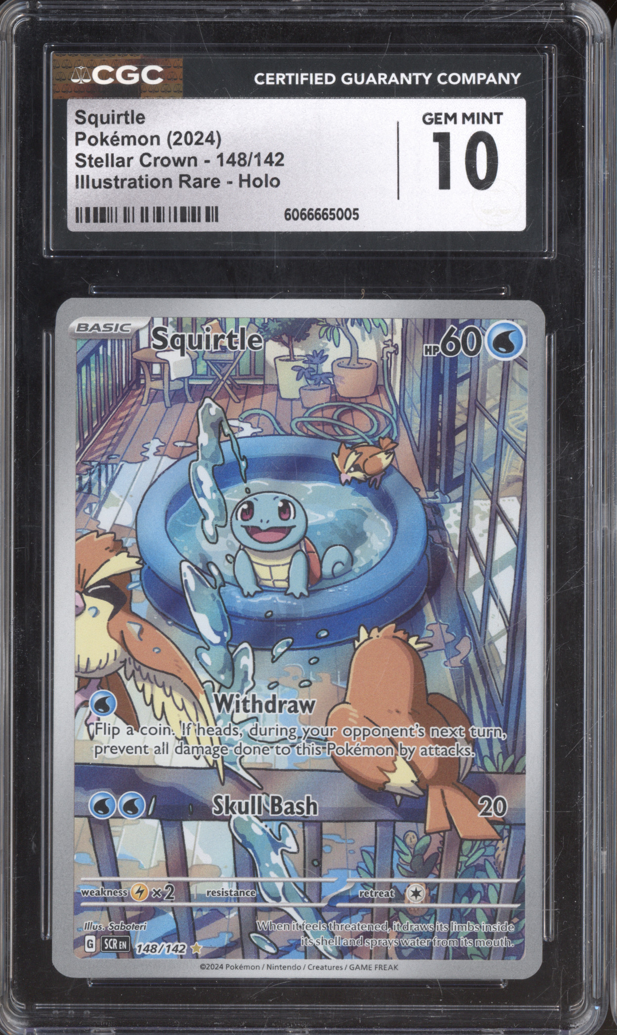 2024 Pokémon Stellar Crown #148 Squirtle Illustration Rare Holo — front