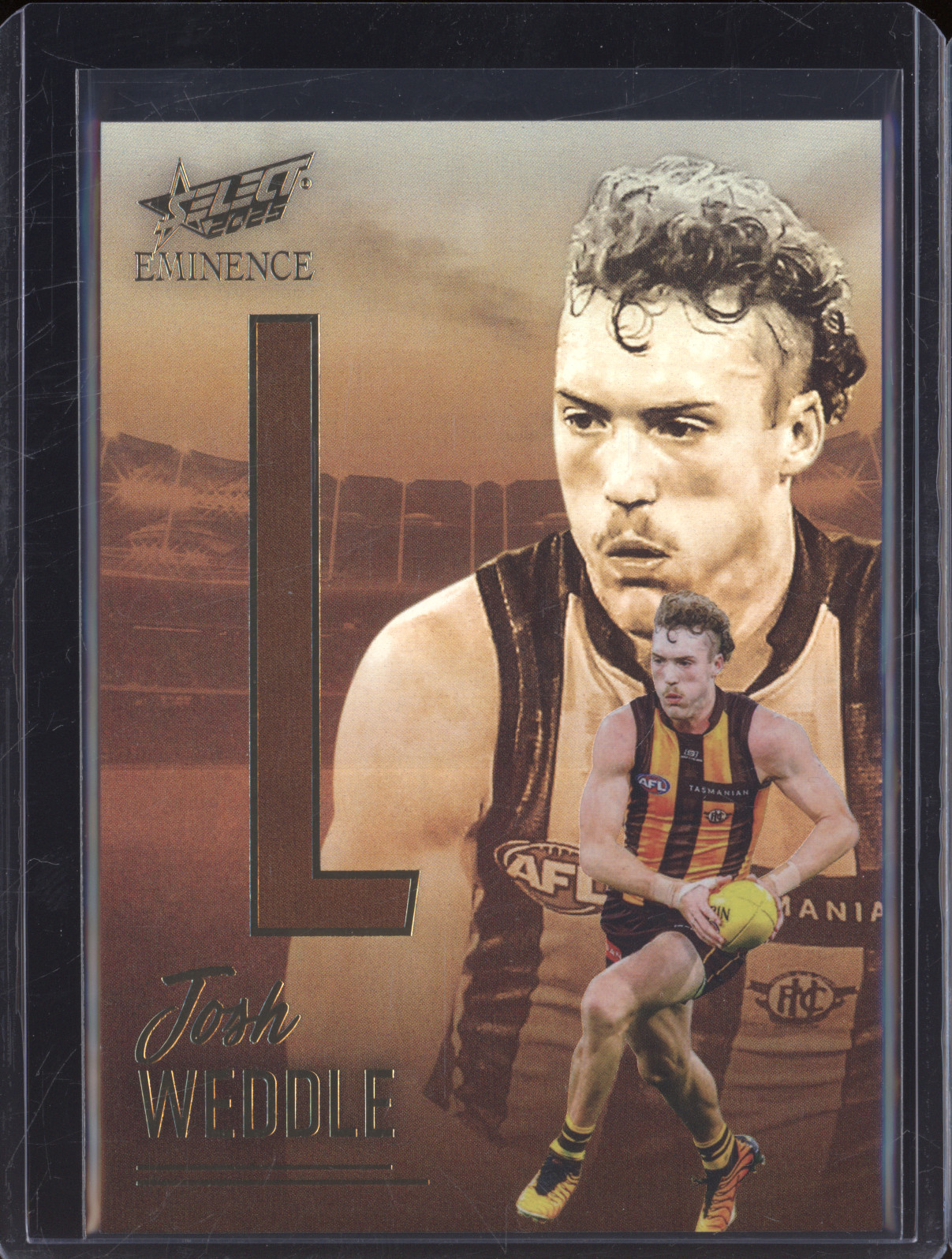 2025 Select Eminence Nameplate Gold (L) Josh Weddle — front