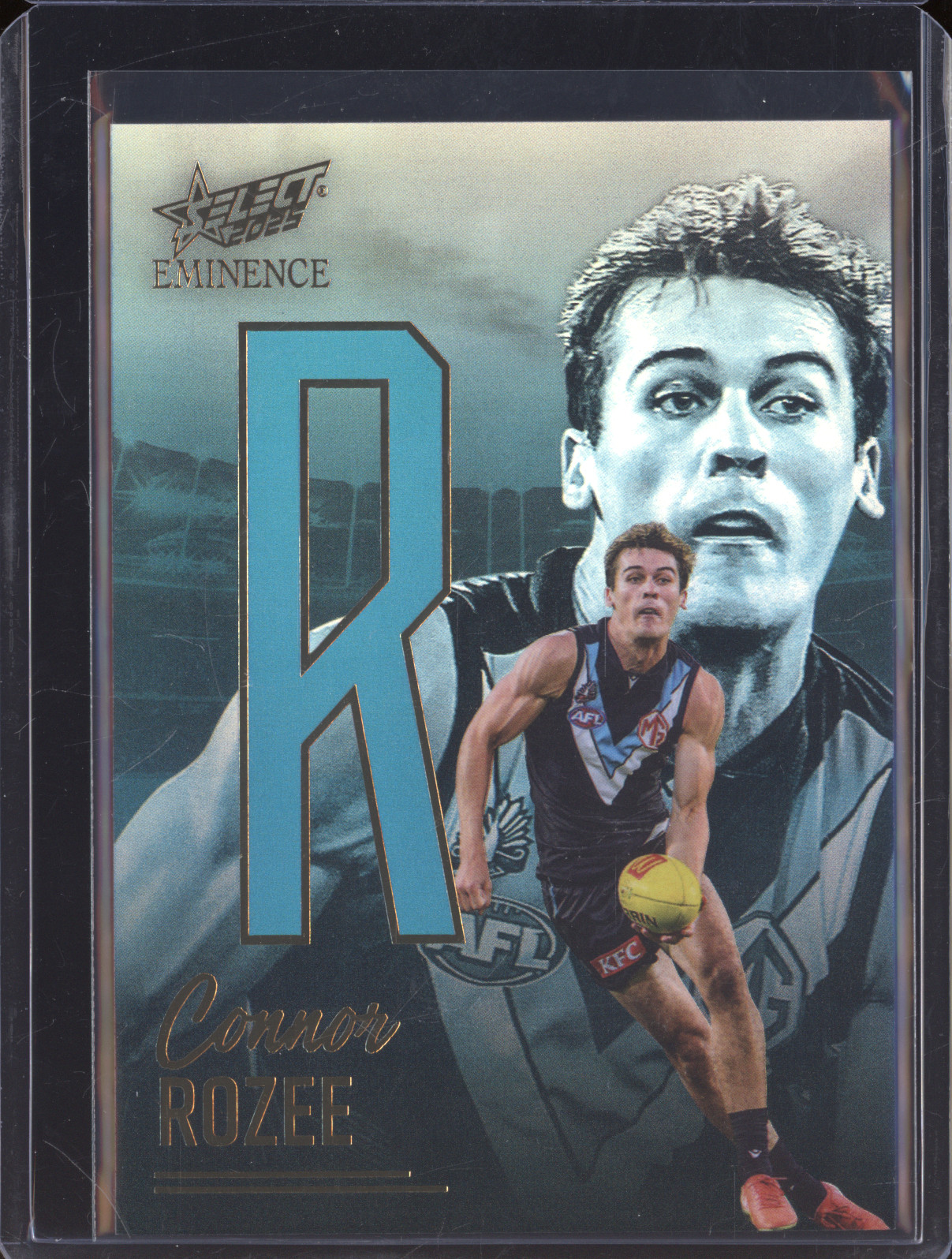 2025 AFL Eminence Connor Rozee Name Plate (R) NG524 Gold Port Adelaide — front