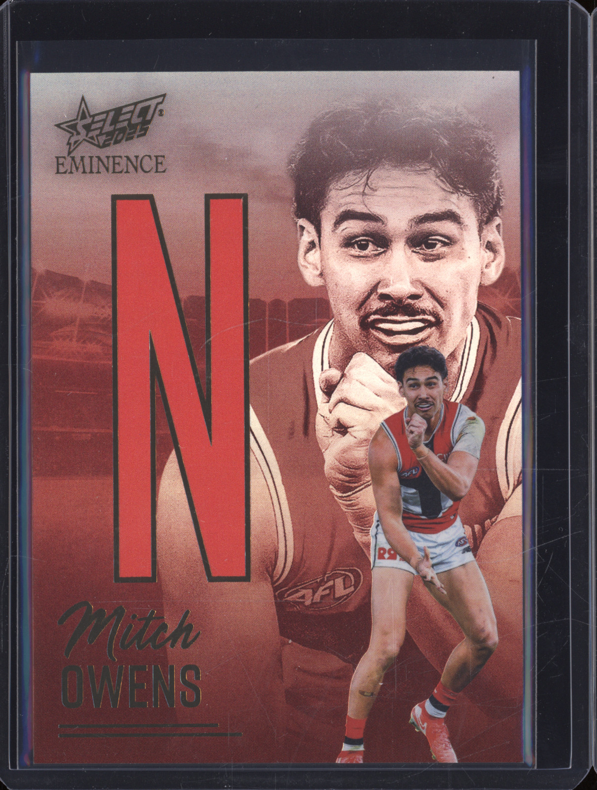 2025 Select Eminence Nameplate Gold #N Mitch Owens — front