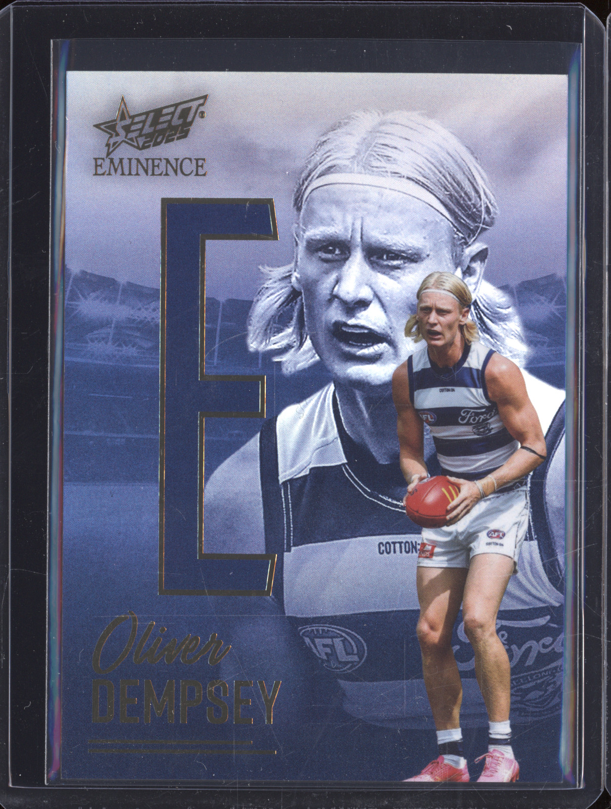 2025 Select AFL Eminence Nameplate Gold NG272 Oliver Dempsey Geelong Cats — front