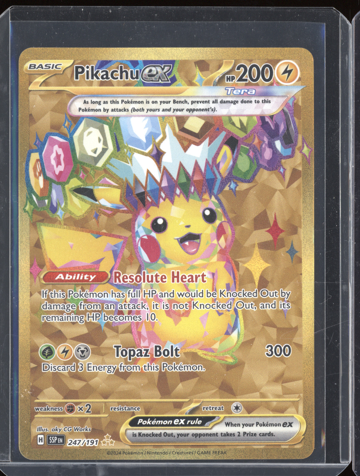 2024 Pokémon SSP Surging Sparks #247 Pikachu ex — front