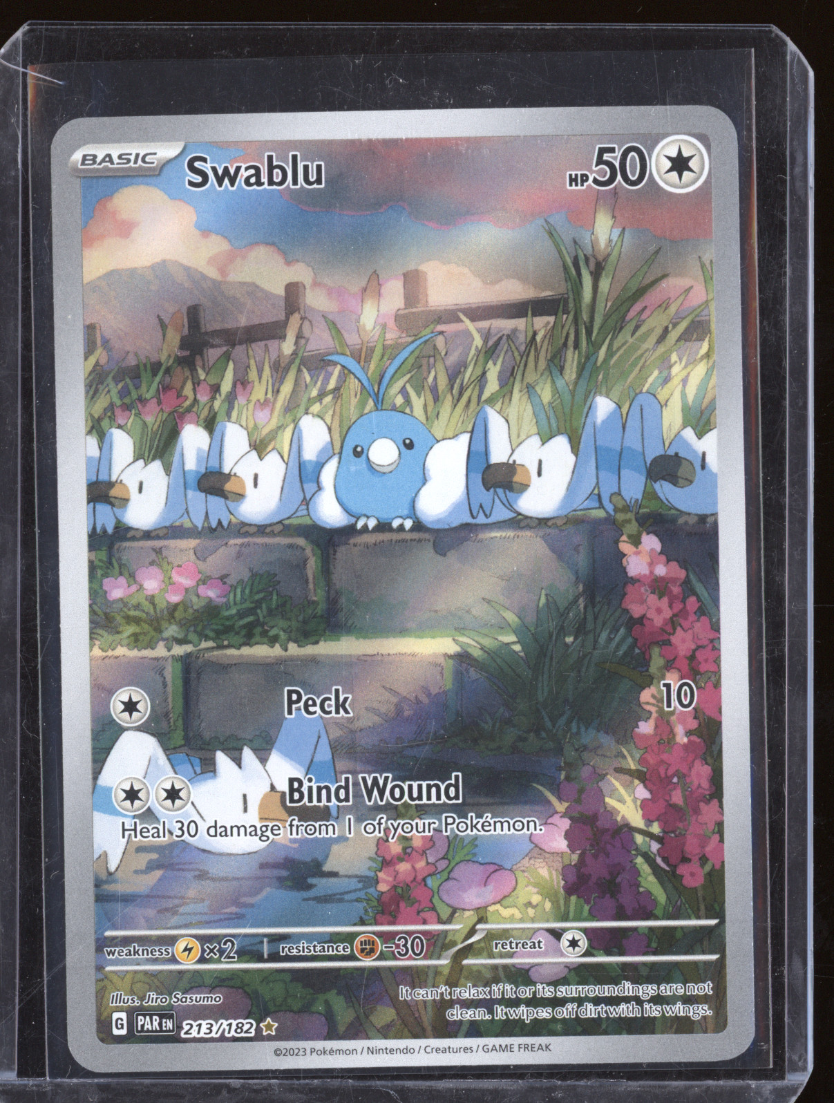 2023 Pokémon Scarlet & Violet SV04: Paradox Rift #213 Swablu Illustration Rare — front