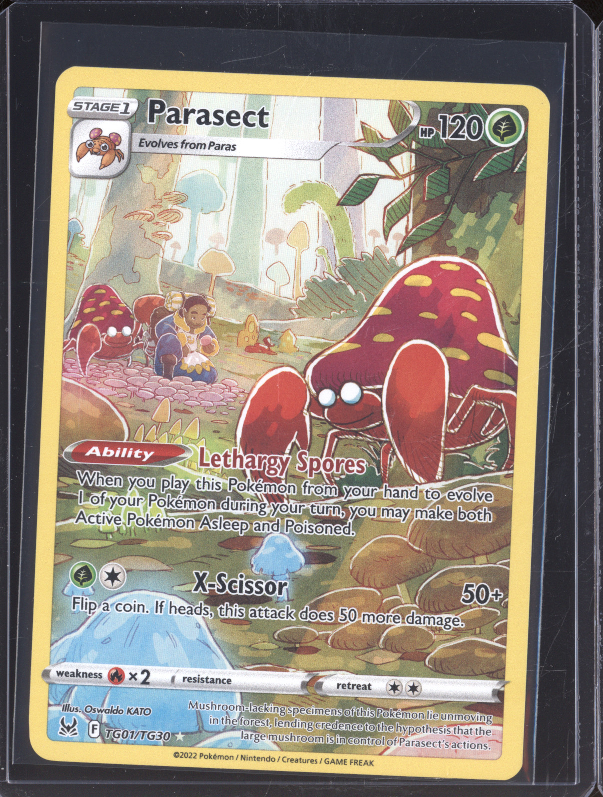 2022 Pokemon Lost Origin Trainer Gallery #TG01 Parasect — front