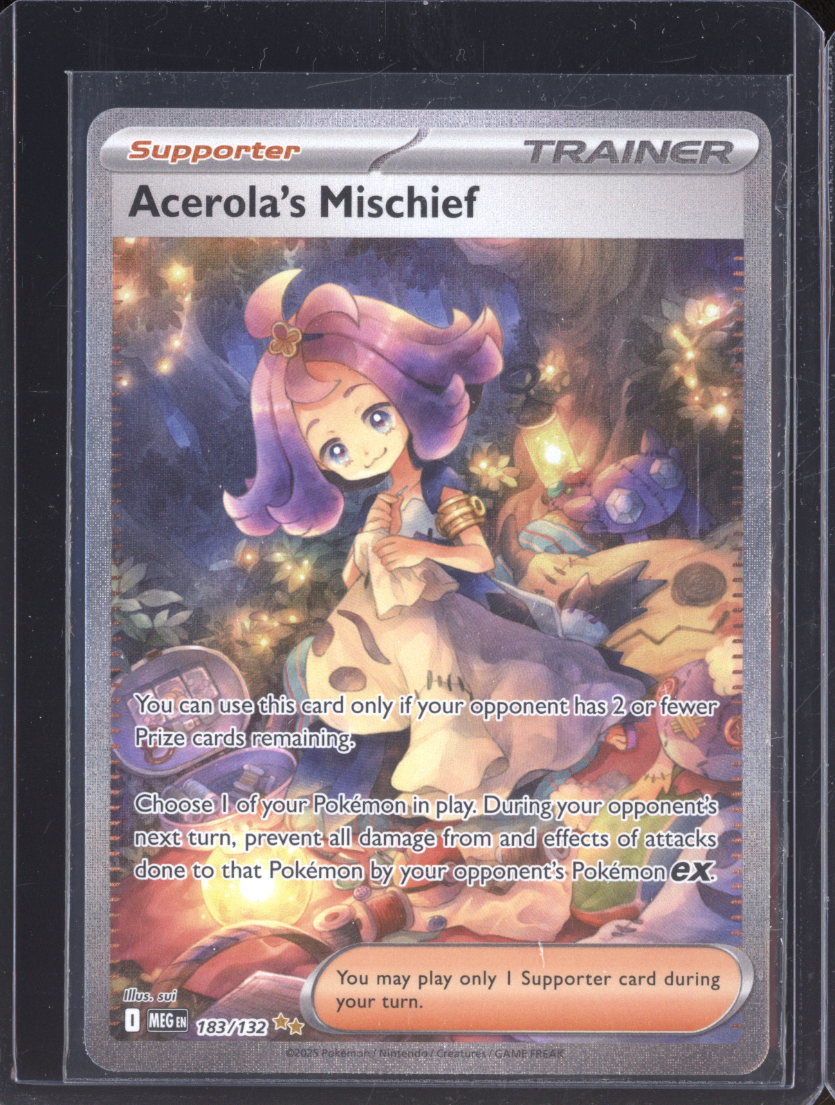 2025 Pokemon MEG EN-Mega Evolution #183 Acerola's Mischief — front