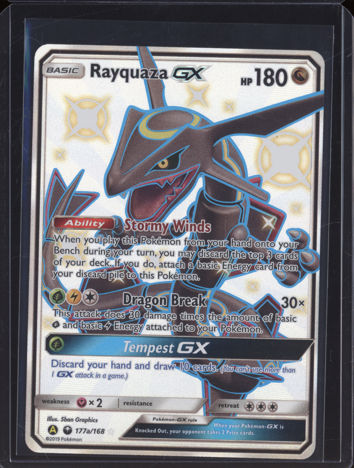 2018 Pokémon Sun & Moon Celestial Storm #177a Rayquaza GX — front