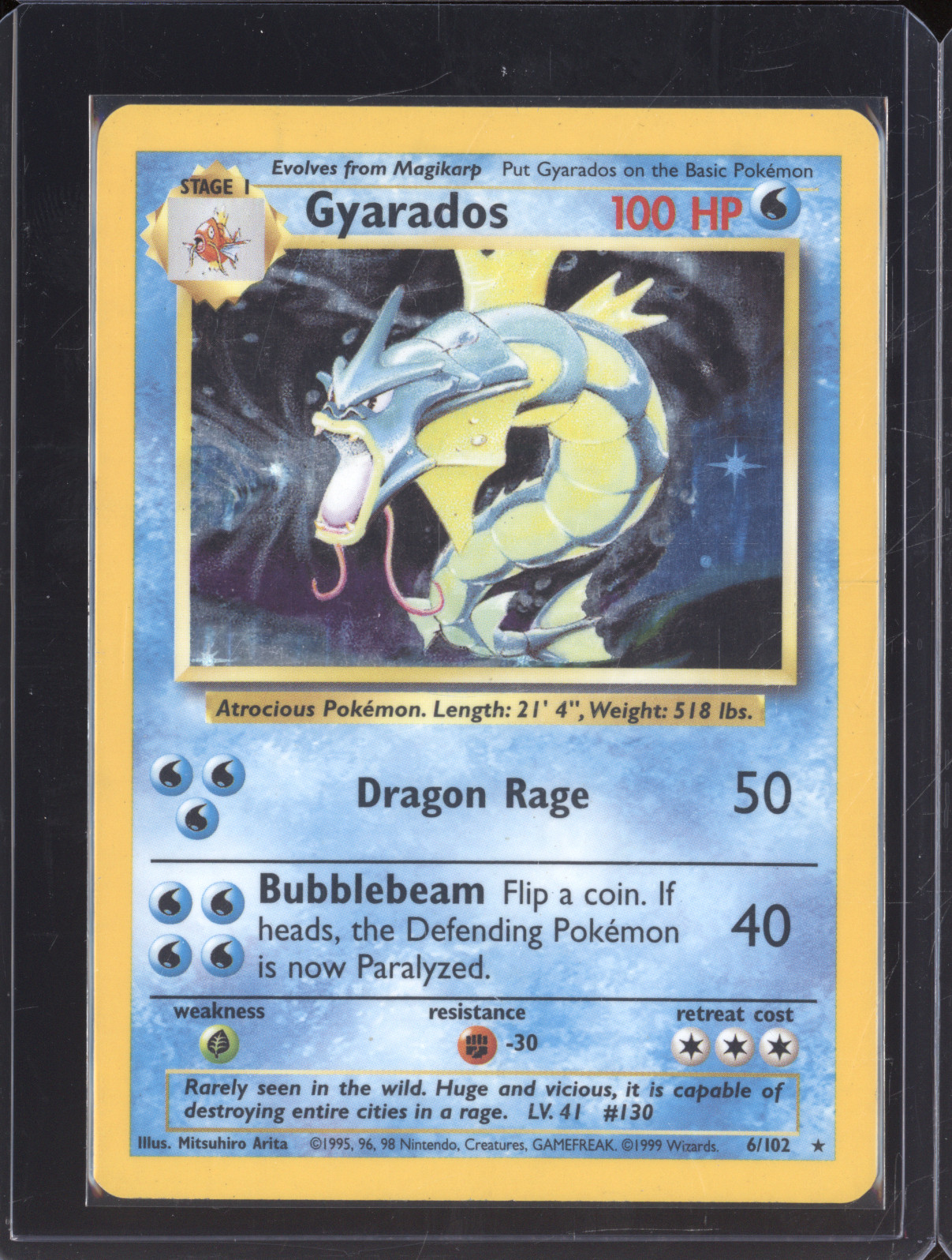 1999 Pokémon #6 Gyarados — front