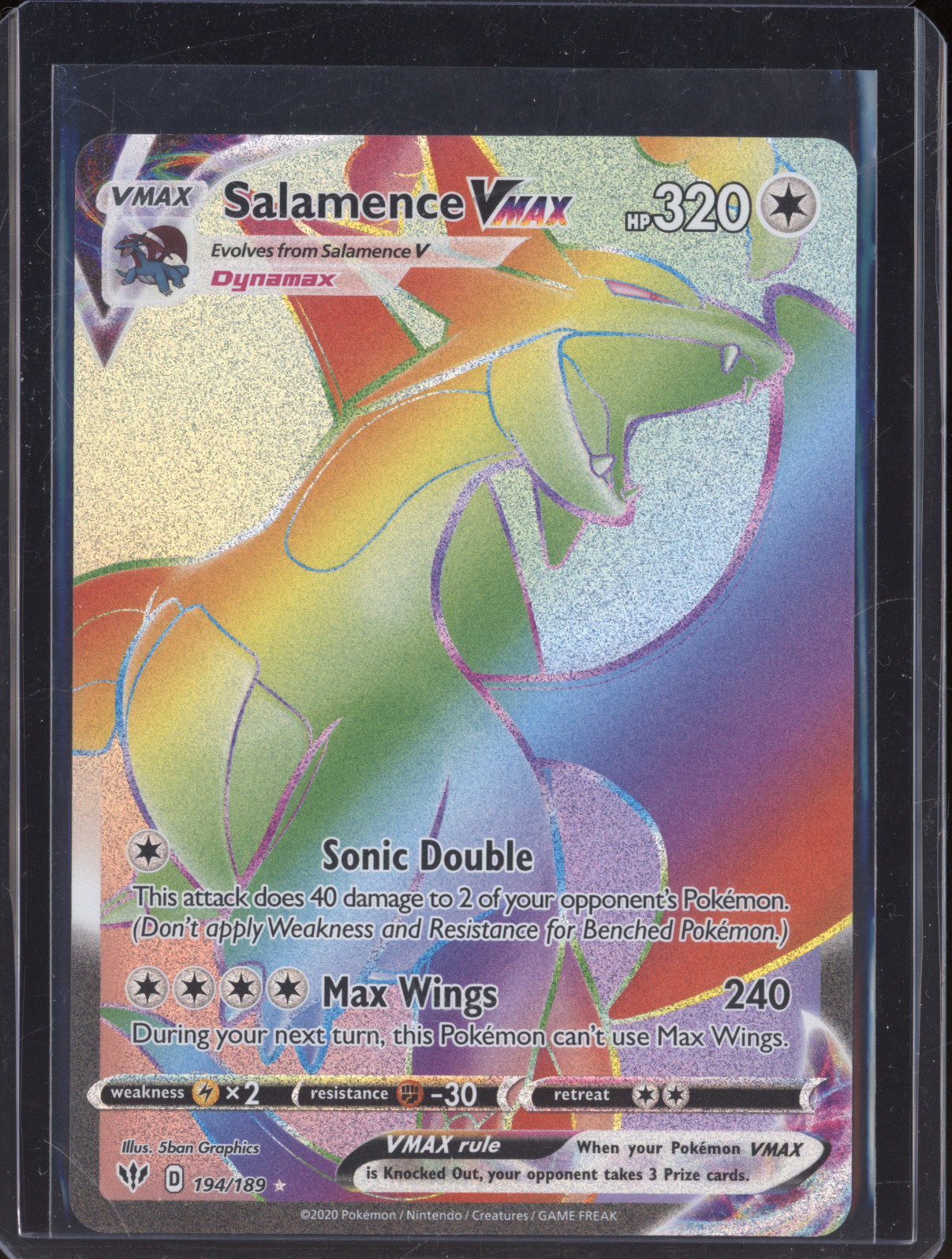 2020 Pokémon Darkness Ablaze #194 Salamence VMAX — front