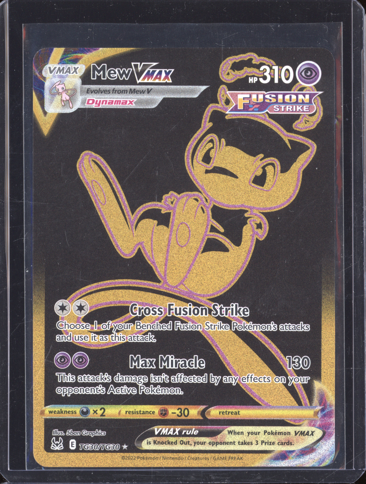 2022 Pokemon Sword & Shield Lost Origin Trainer Gallery #TG30 Mew VMAX — front