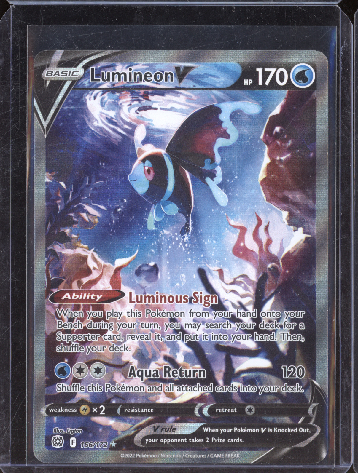 2022 Pokémon TCG Brilliant Stars #156 Lumineon V — front