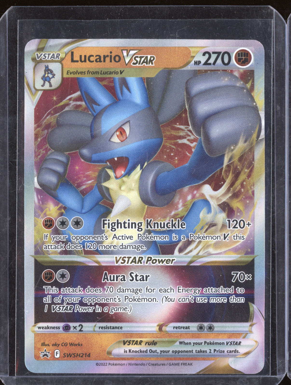 2022 Pokémon TCG SWSH214 Lucario VSTAR — front