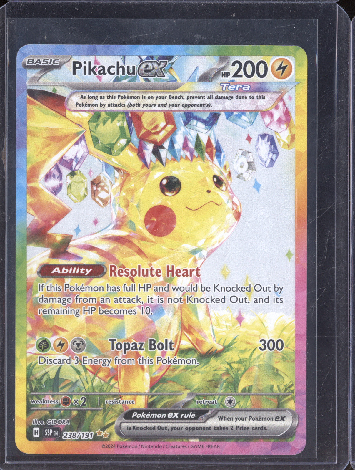 2024 Pokémon Surging Sparks #238 Pikachu ex — front
