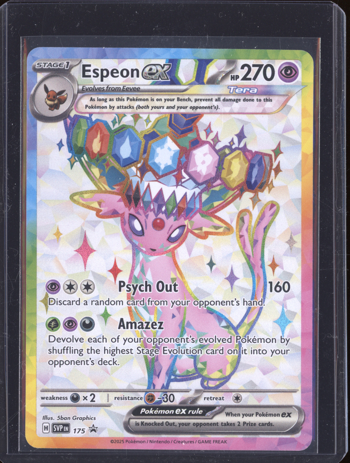 2025 Pokemon Prismatic Evolutions Black Star Promo SVP175 Espeon ex — front