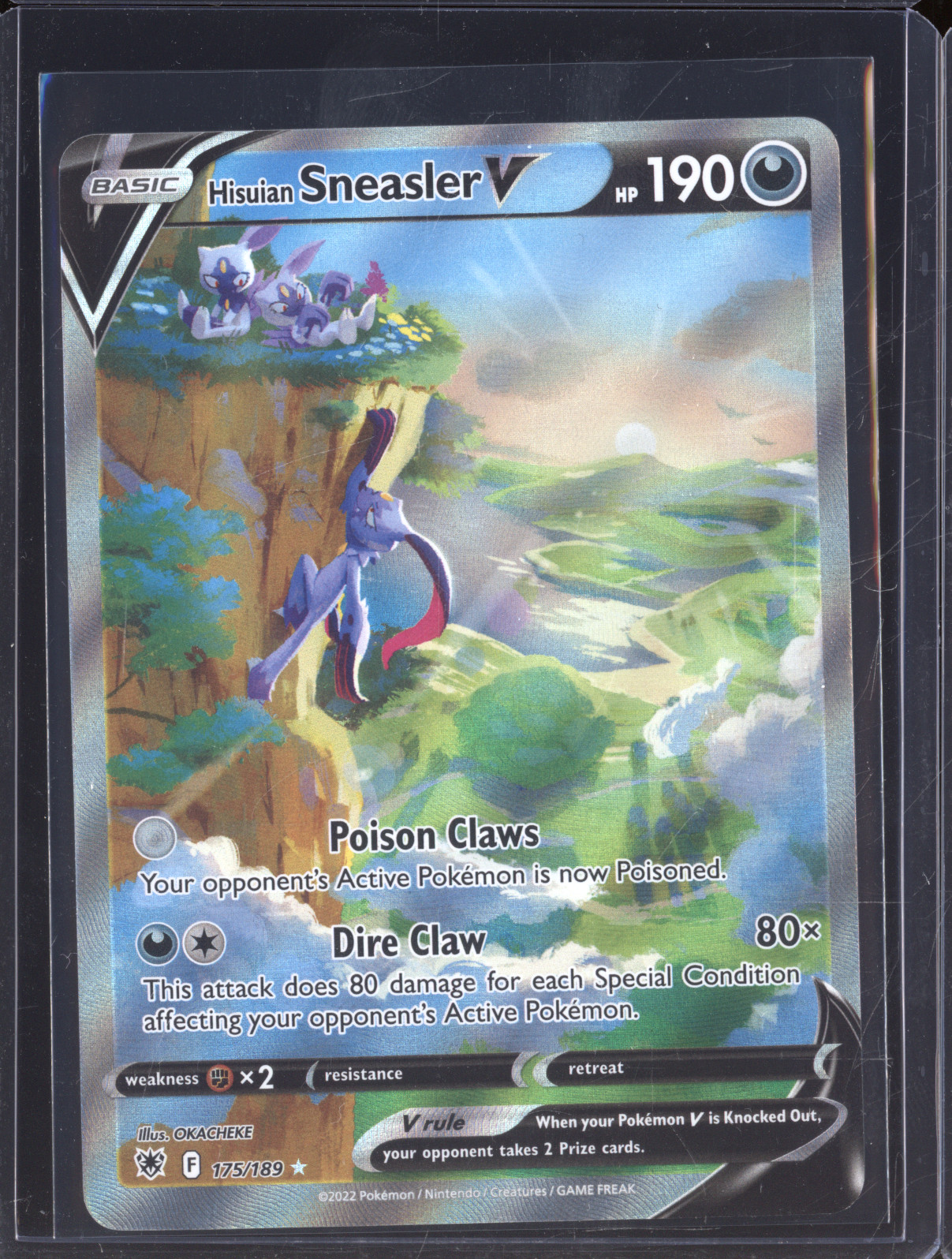 2022 Pokémon Astral Radiance #175 Hisuian Sneasler V — front