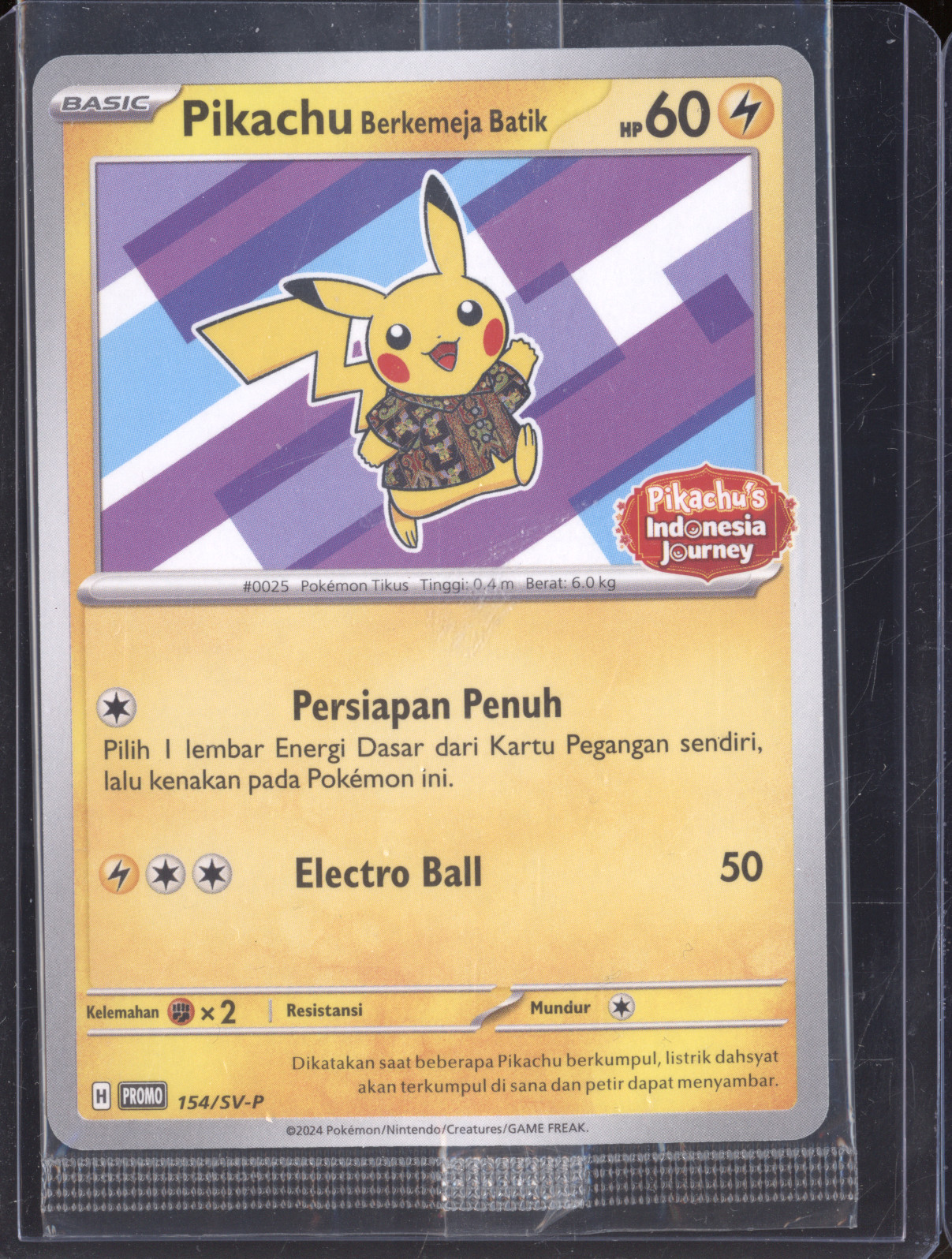 2024 Pokémon Promo #154/SV-P Pikachu Berkemeja Batik — front