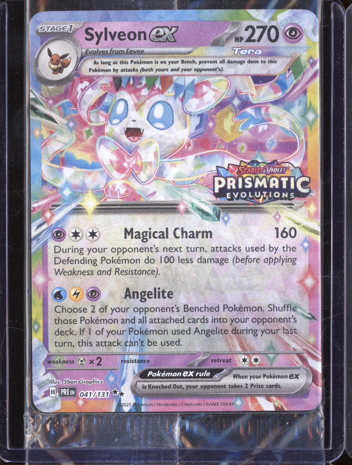 2025 Pokemon Scarlet & Violet Prismatic Evolutions #041 Sylveon ex — front
