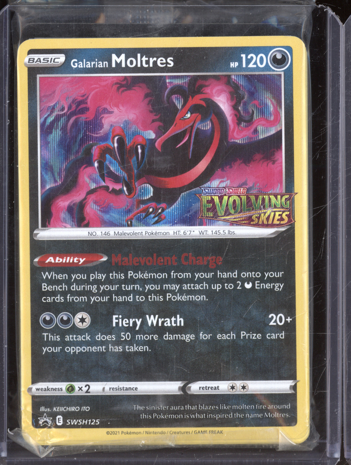 2021 Pokémon Sword & Shield Evolving Skies #SWSH125 Galarian Moltres — front